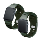 3mk silikoninis laikrodžio dirželis, skirtas Apple Watch 42/44/45/49 mm – žalias
