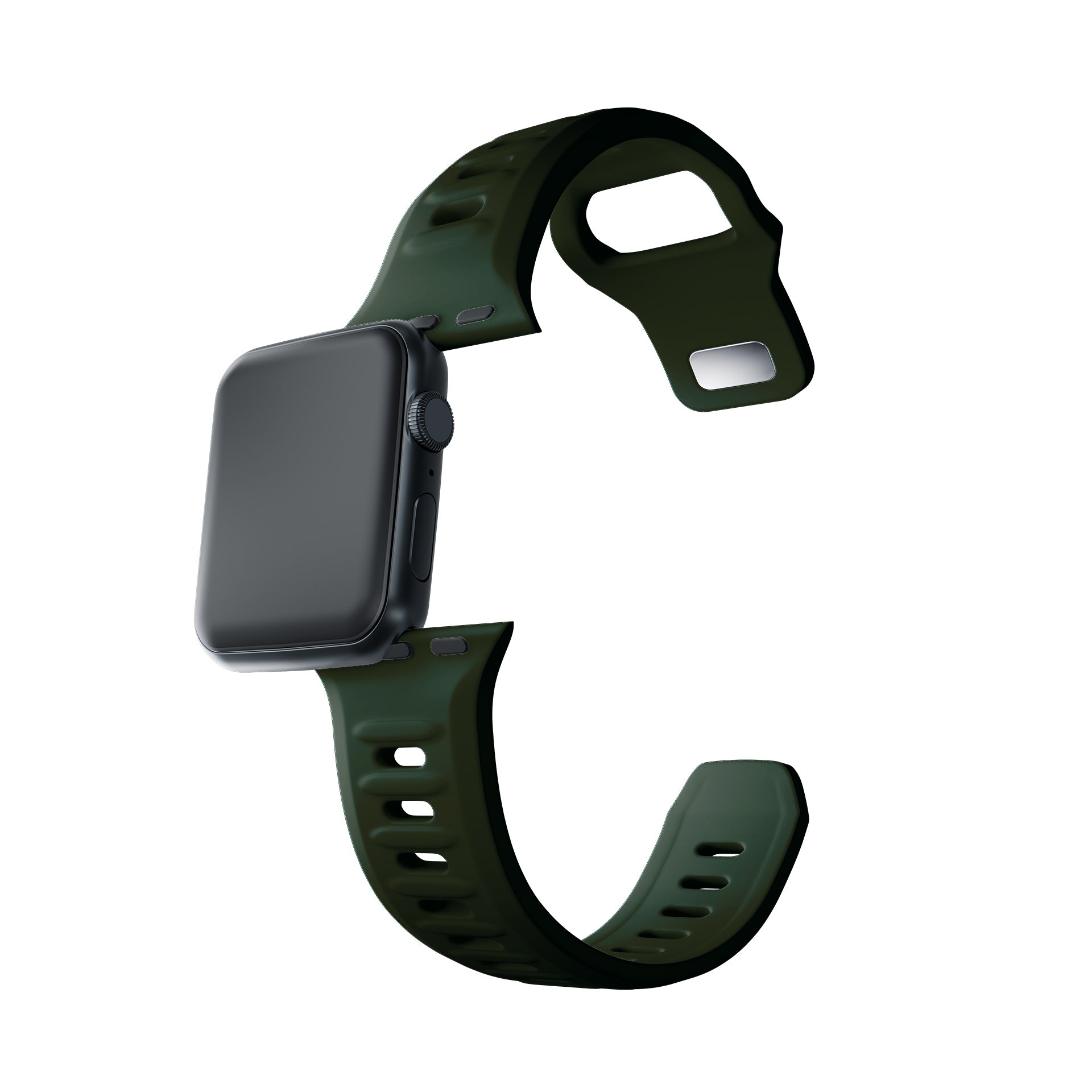 3mk silikoninis laikrodžio dirželis, skirtas Apple Watch 42/44/45/49 mm – žalias