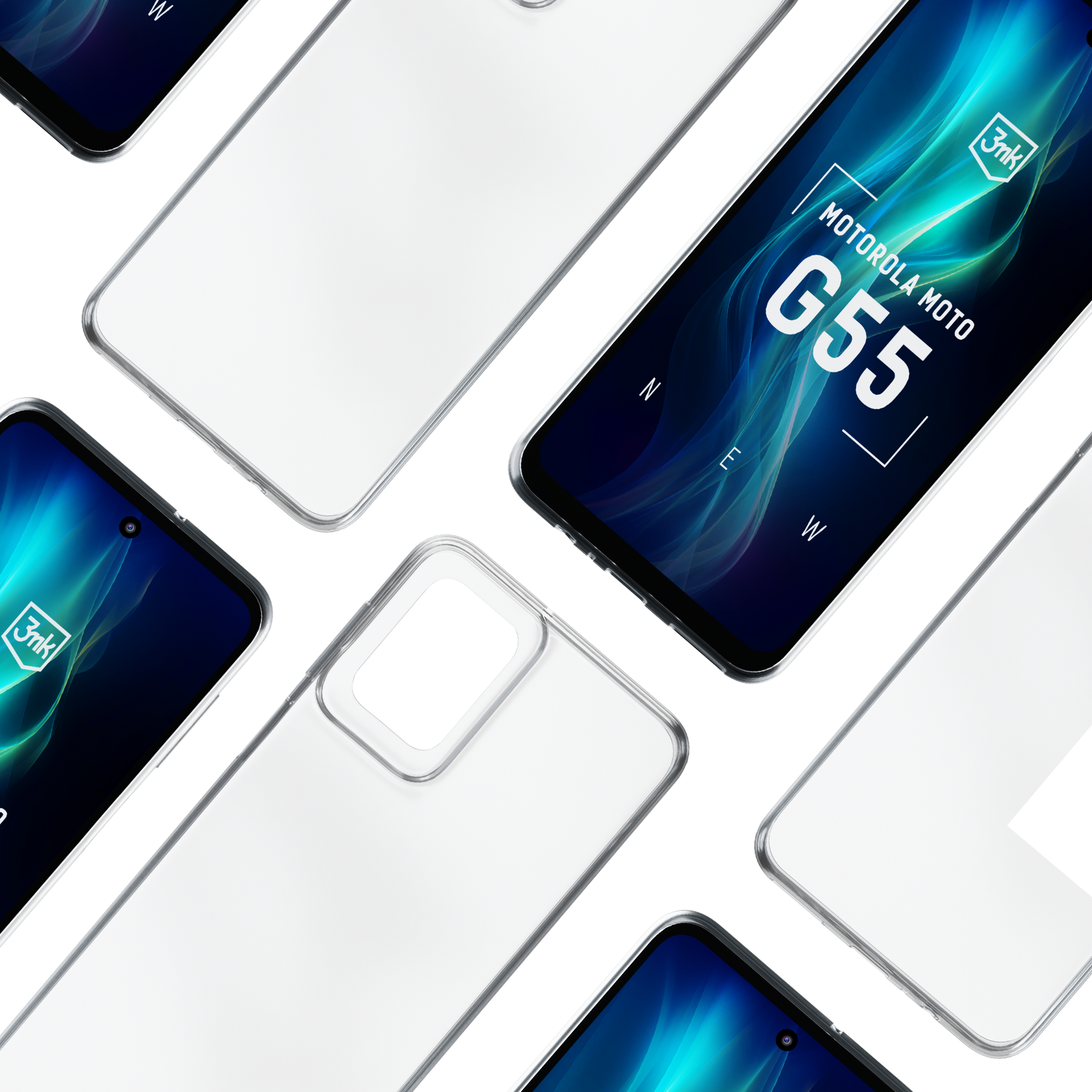 3mk skaidrus dėklas, skirtas Motorola Moto G55 5G - skaidrus -- Motorola Moto G55 5G