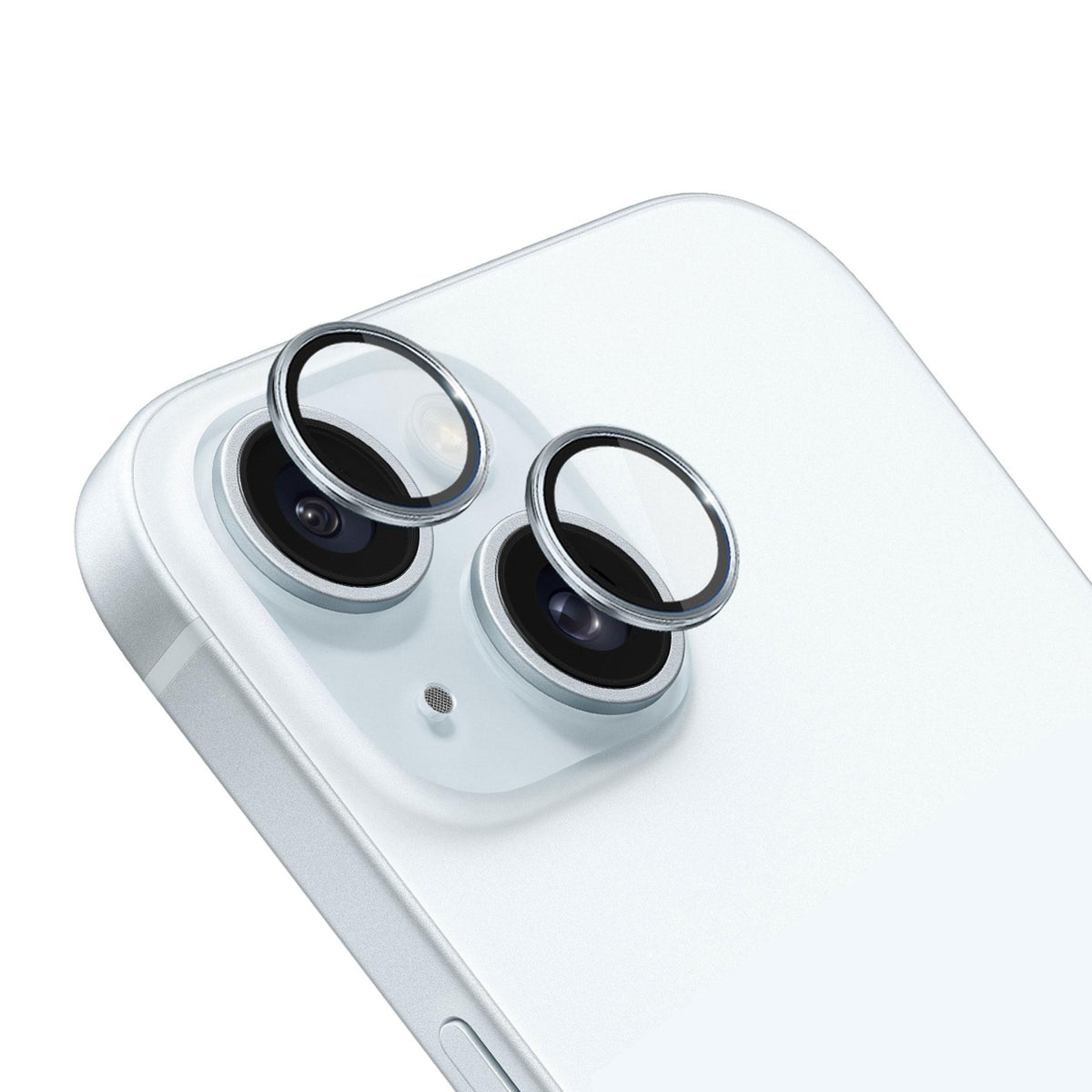 3mk Lens Protection Pro fotoaparato dangtelis su mėlynu rėmeliu, skirtas iPhone 15