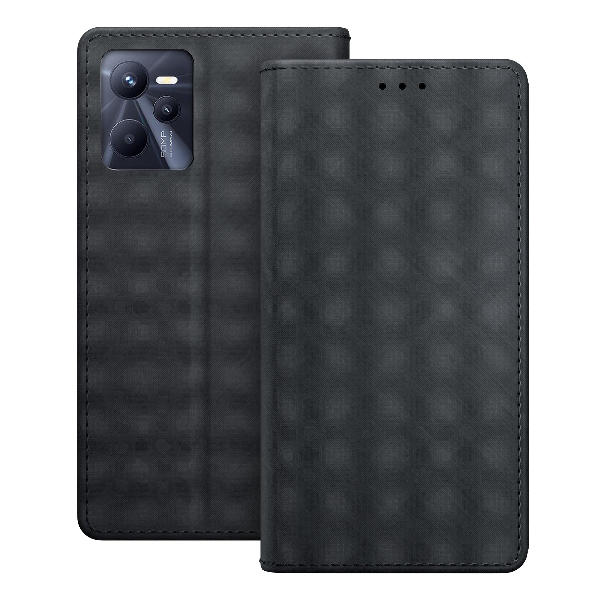 3mk Piniginės dėklas su atverčiamu „Realme“ C35 – juodas -- Realme