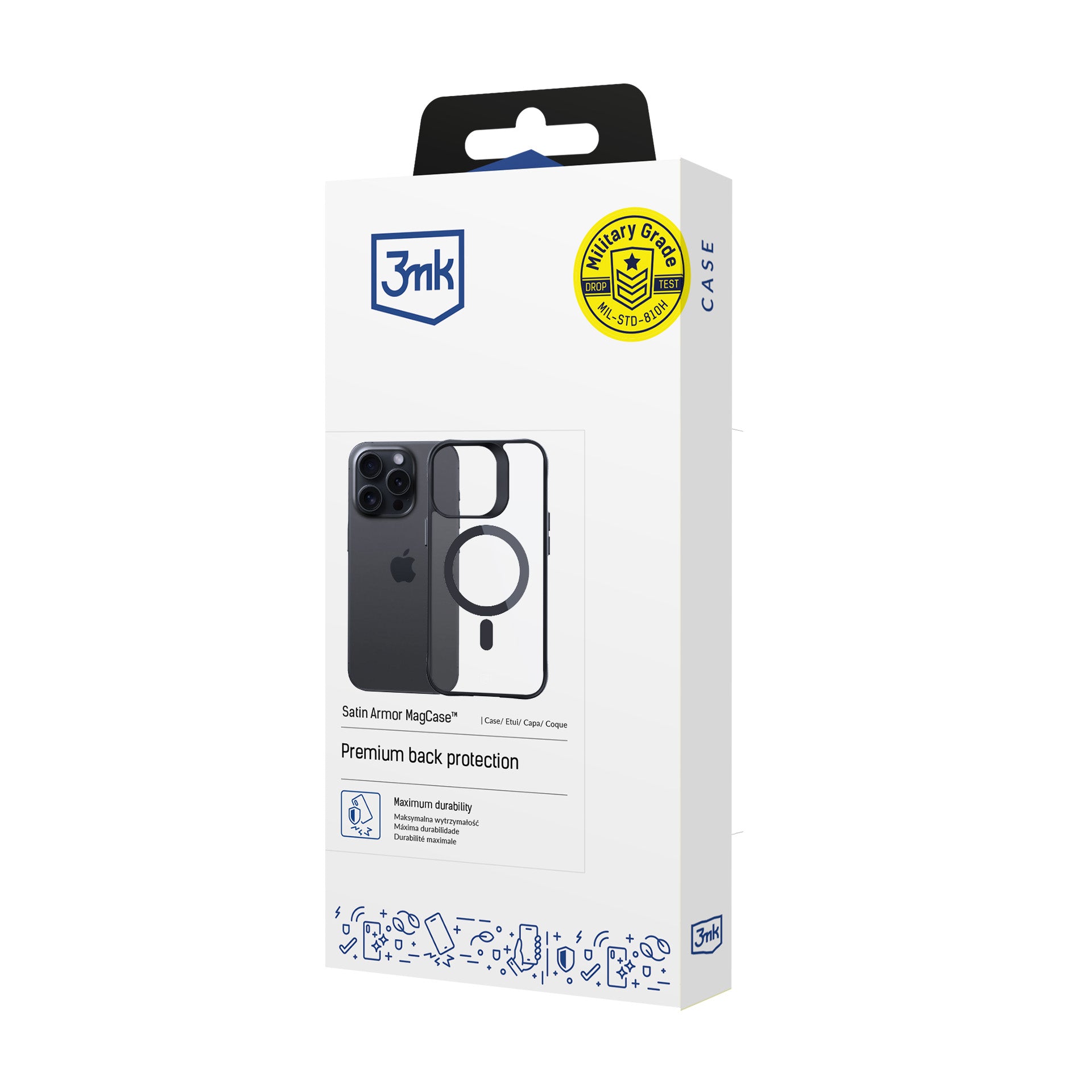 3mk Satin Armor MagCase, skirtas Apple iPhone 15 Pro – skaidrus