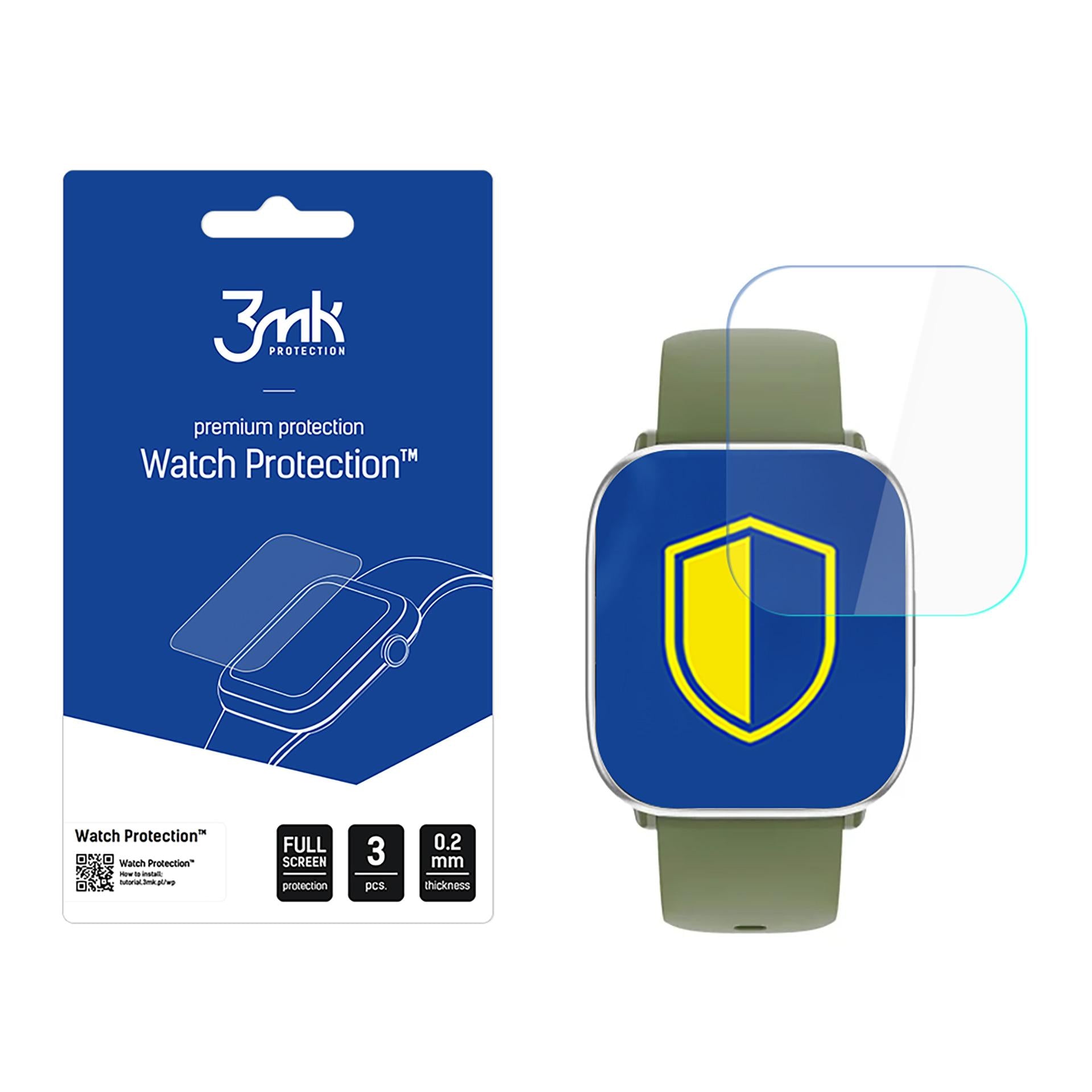 Apsauginė plėvelė 3mk Watch Protection ARC išmaniojo laikrodžio ekranui myPhone Watch Pastel -- myPhone Watch Pastel