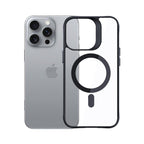 3mk Satin Armor MagCase su MagSafe iPhone 16 Pro Max – skaidrus su juodu rėmeliu