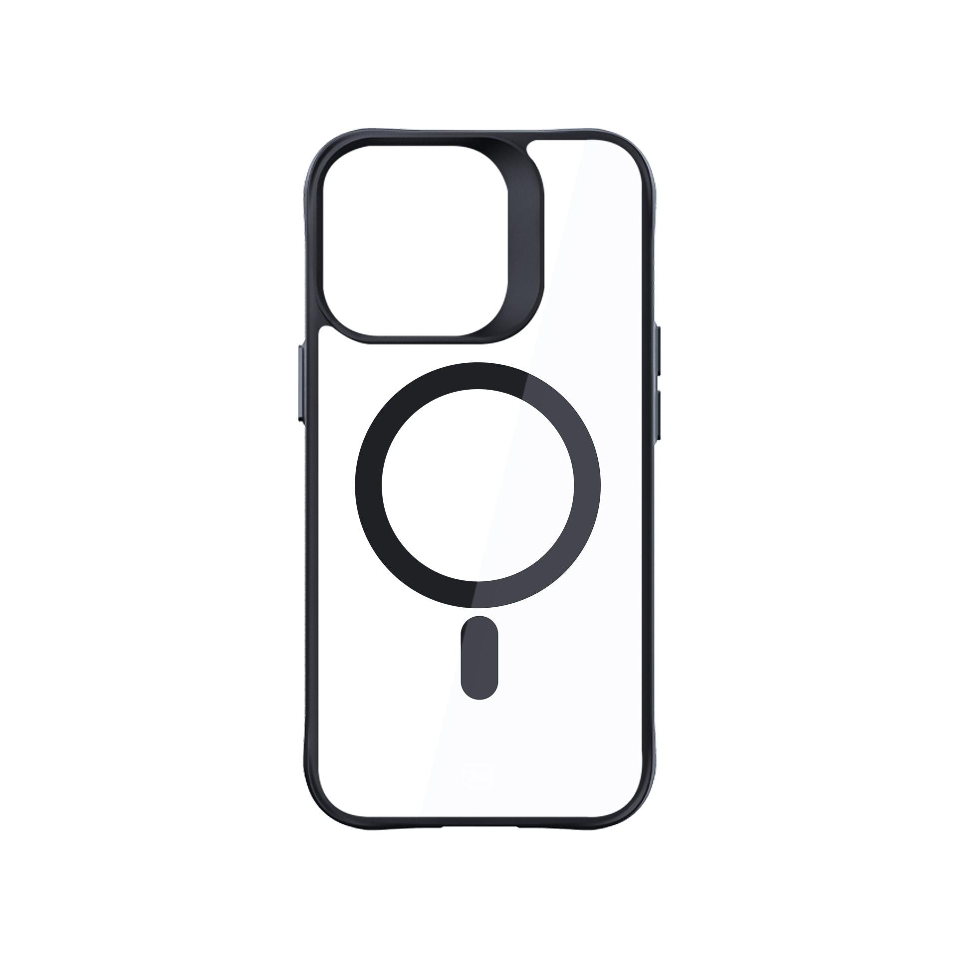 3mk Satin Armor MagCase su MagSafe iPhone 16 Pro Max – skaidrus su juodu rėmeliu