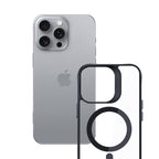 3mk Satin Armor MagCase su MagSafe iPhone 16 Pro Max – skaidrus su juodu rėmeliu
