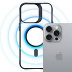 3mk Satin Armor MagCase su MagSafe iPhone 16 Pro Max – skaidrus su juodu rėmeliu