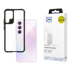 3mk Satin Armor Case+, skirtas Samsung Galaxy A35 5G - skaidrus su juodu rėmeliu