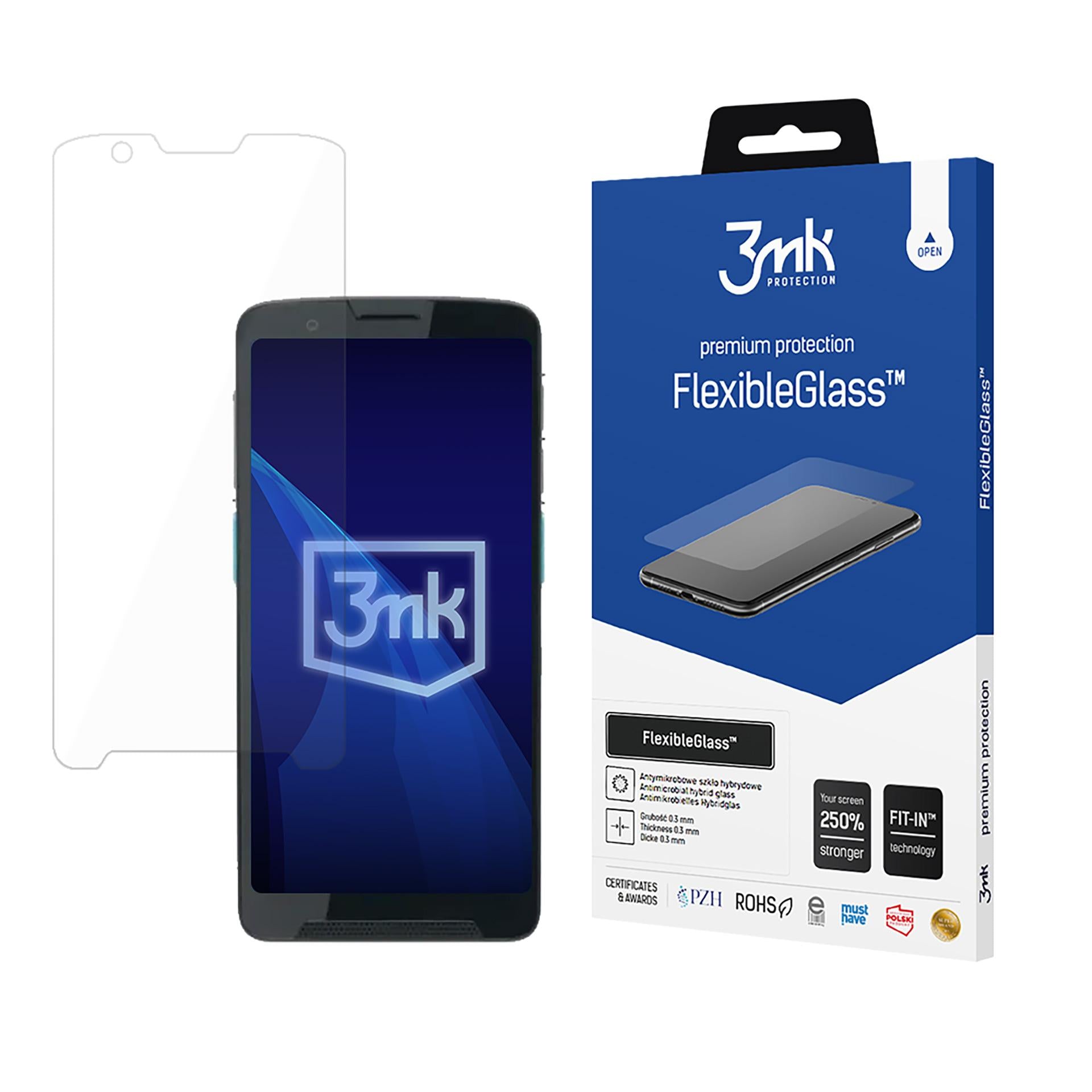 3mk flexibleglass hybrid glass on unitech EA660 -- Cell phone tempered glass