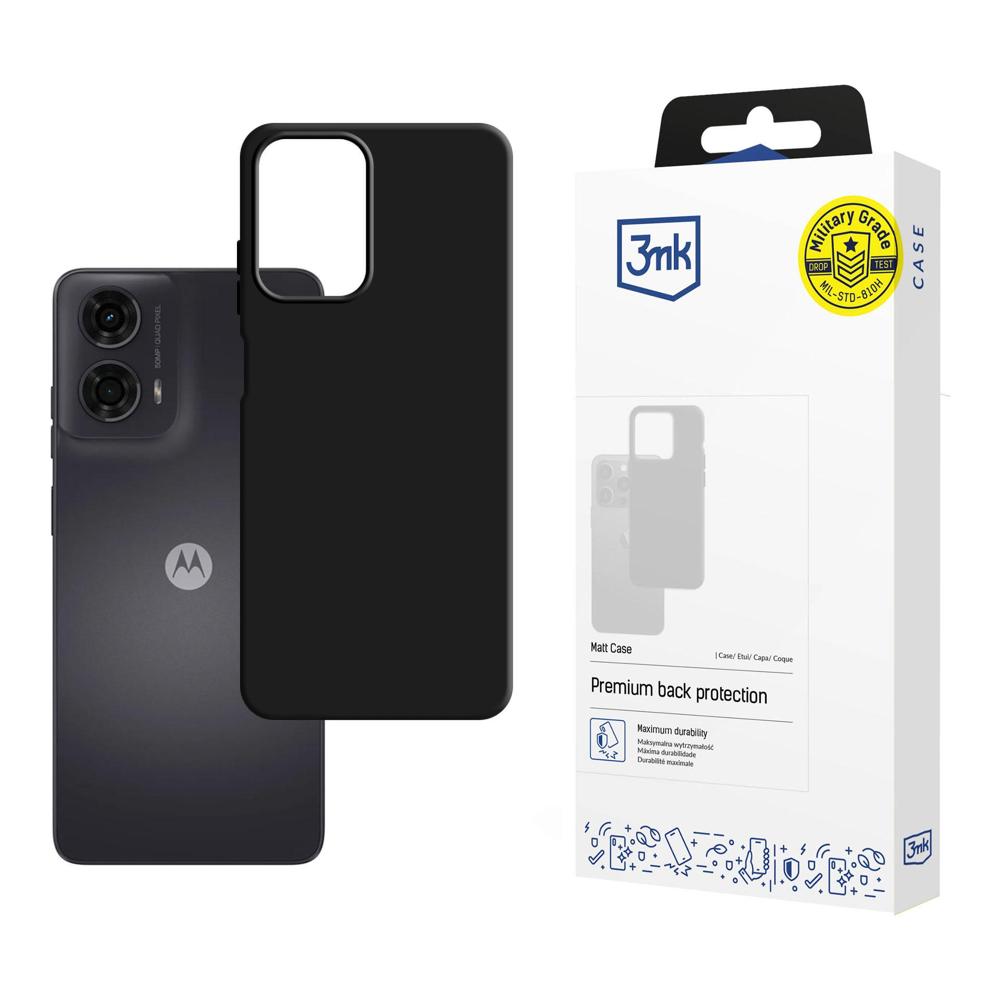 3mk matinis dėklas, skirtas Motorola Moto G24 – juodas -- Motorola Moto G24