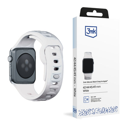 3mk silikono dirželis Apple Watch 42 / 44 / 45 / 49 mm - balta -- Apple Watch