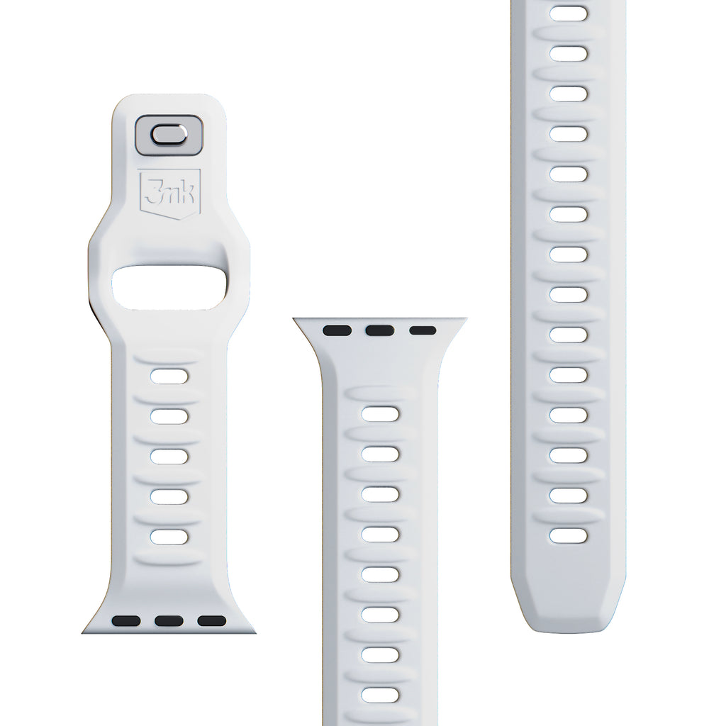 3mk silikono dirželis Apple Watch 42 / 44 / 45 / 49 mm - balta -- Apple Watch