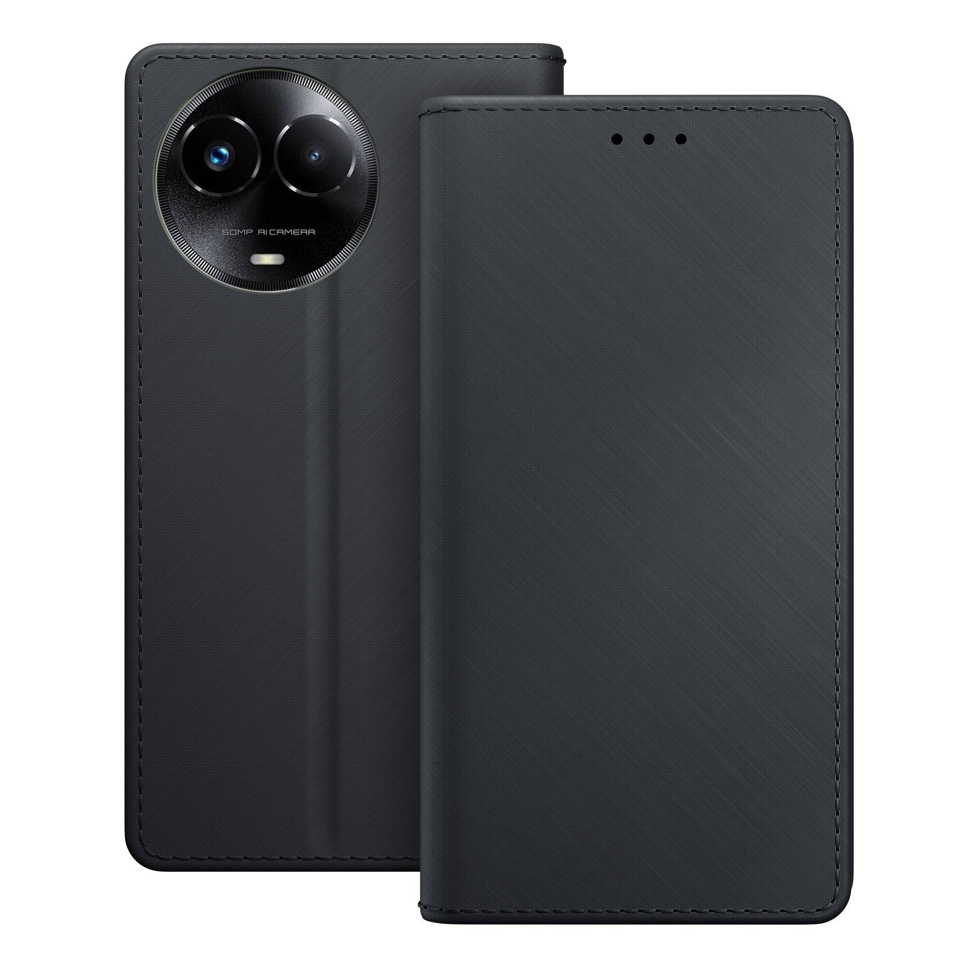 3mk piniginės dėklas, skirtas Realme C67 5G – juodas -- Realme C67 5G