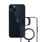 3mk Satin Armor MagCase su MagSafe, skirtas iPhone 14 Plus – skaidrus su juodu rėmeliu