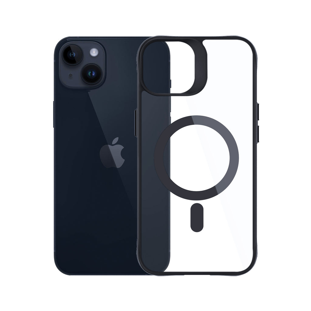 3mk Satin Armor MagCase su MagSafe, skirtas iPhone 14 Plus – skaidrus su juodu rėmeliu