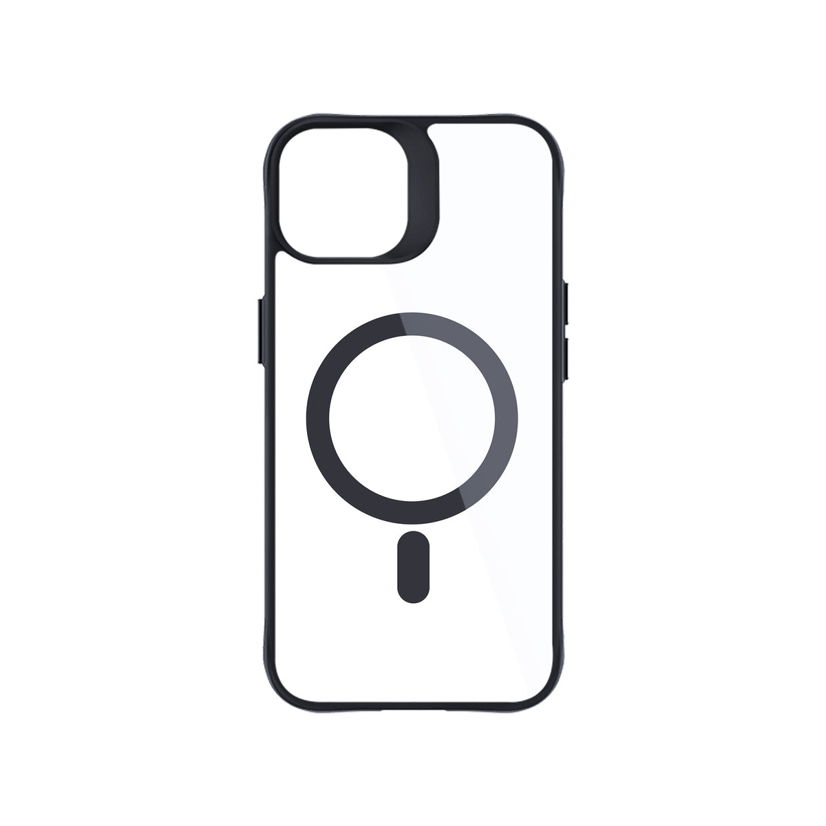 3mk Satin Armor MagCase su MagSafe, skirtas iPhone 15 – skaidrus su juodu rėmeliu