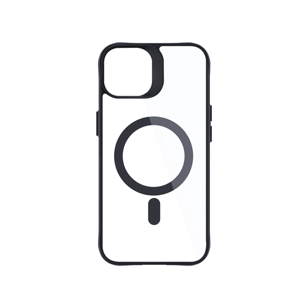 3mk Satin Armor MagCase su MagSafe, skirtas iPhone 15 – skaidrus su juodu rėmeliu