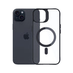 3mk Satin Armor MagCase su MagSafe, skirtas iPhone 15 – skaidrus su juodu rėmeliu