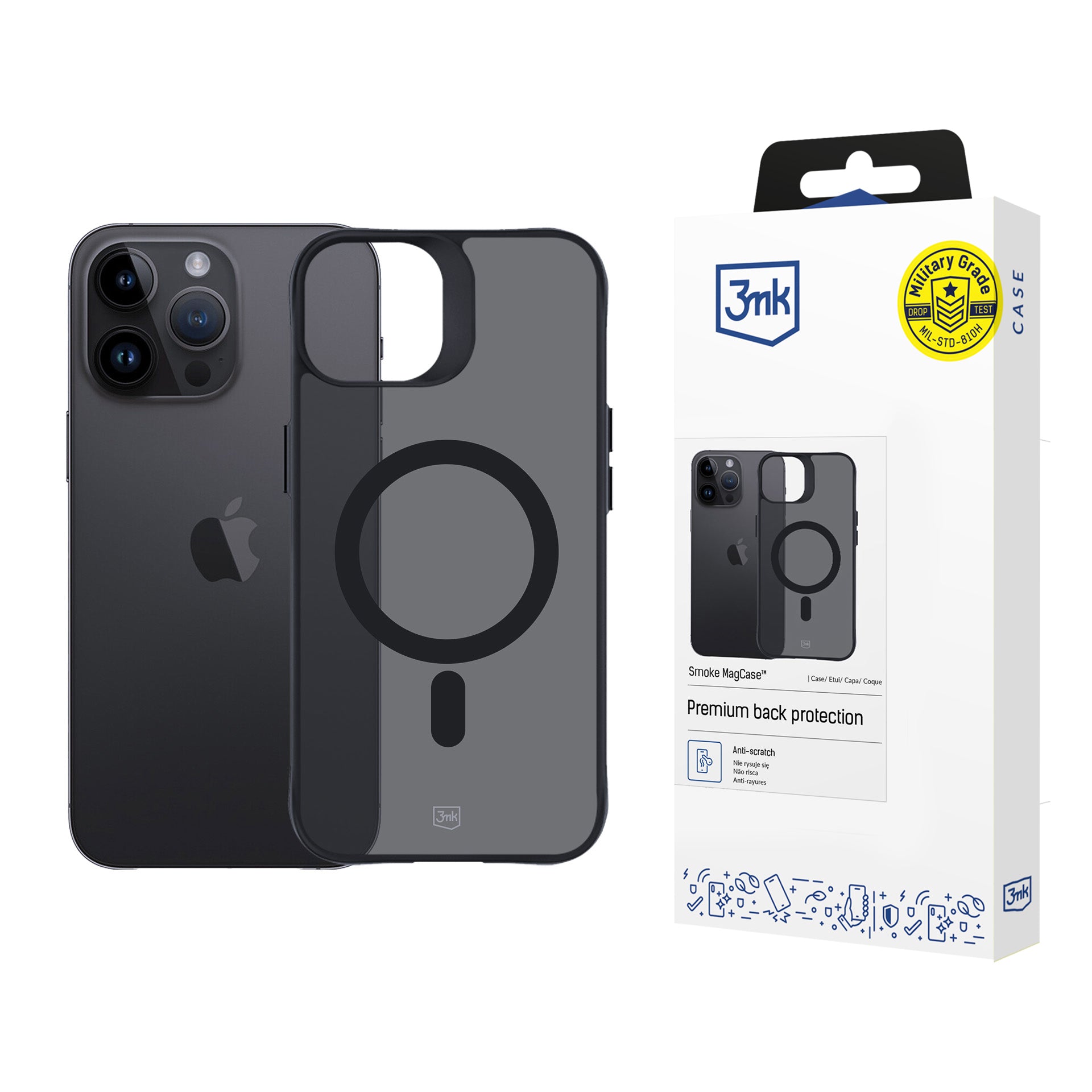 3mk Smoke MagCase su MagSafe, skirtas iPhone 14 Pro – pusiau permatomas