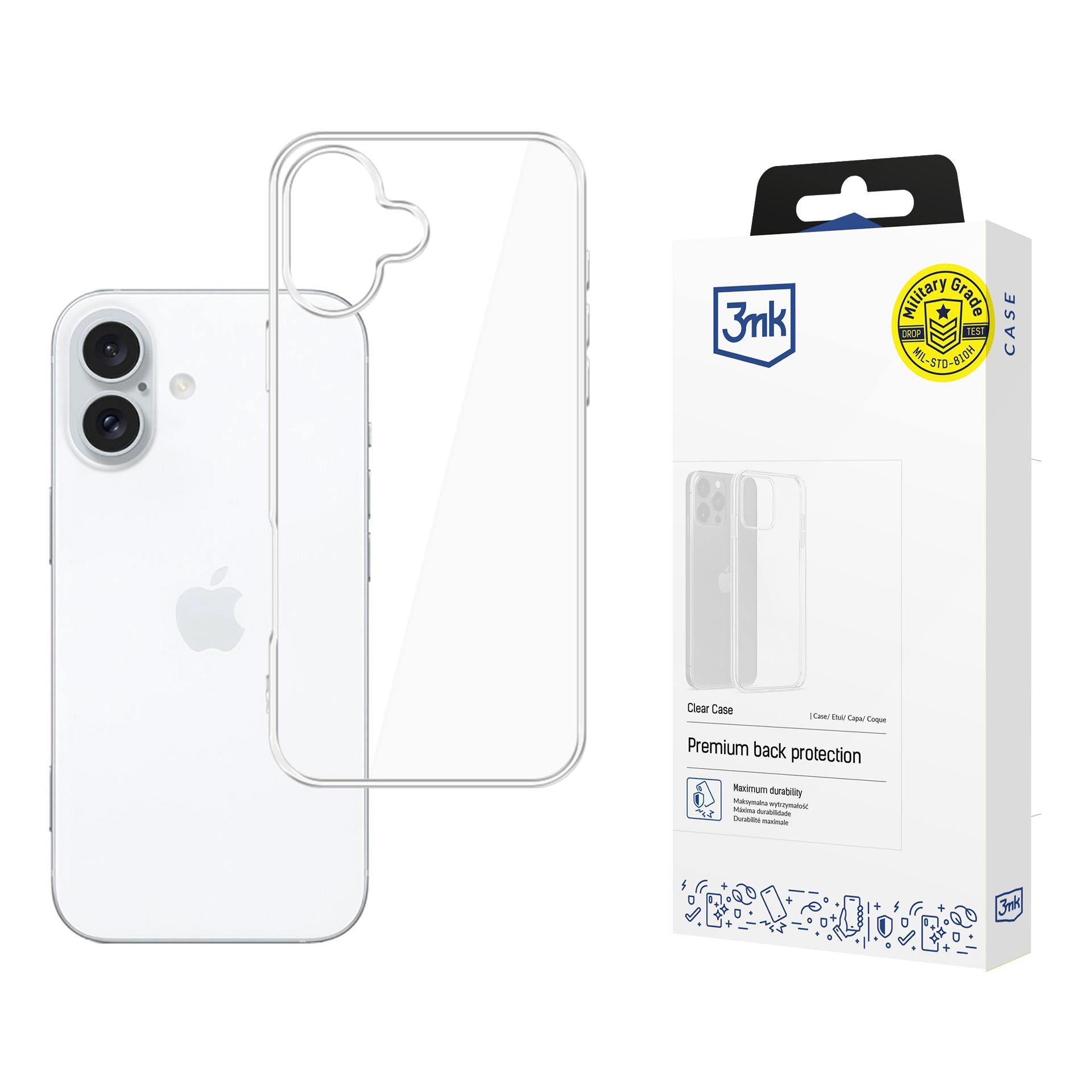 3mk skaidrus dėklas, skirtas iPhone 16 - skaidrus