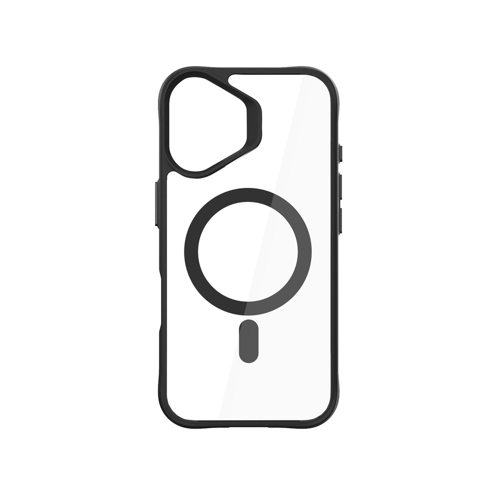 3mk Satin Armor MagCase su MagSafe, skirtas iPhone 16 Plus – skaidrus su juodu rėmeliu
