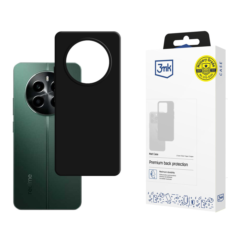 3mk matinis dėklas, skirtas Realme 13 4G – juodas -- Realme 13 4G
