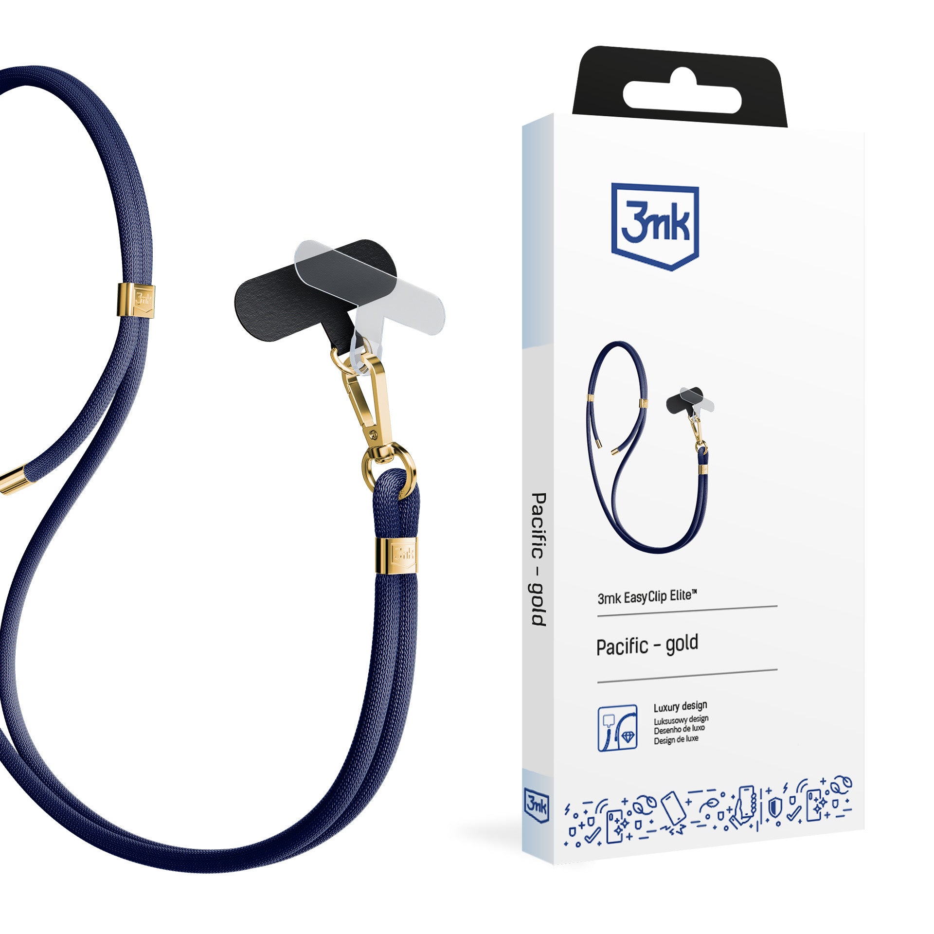 Smartphone lanyard 3mk easyclip elite - mėlyna -- Cell phone cases and covers