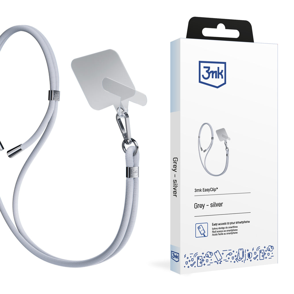 Išmaniojo telefono dirželis 3mk EasyClip – pilkas -- Cell phone cases and covers