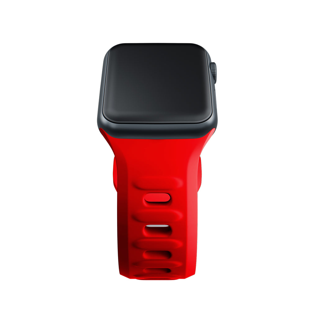 3mk silikoninis laikrodžio dirželis, skirtas Apple Watch 42/44/45/49 mm – raudonas