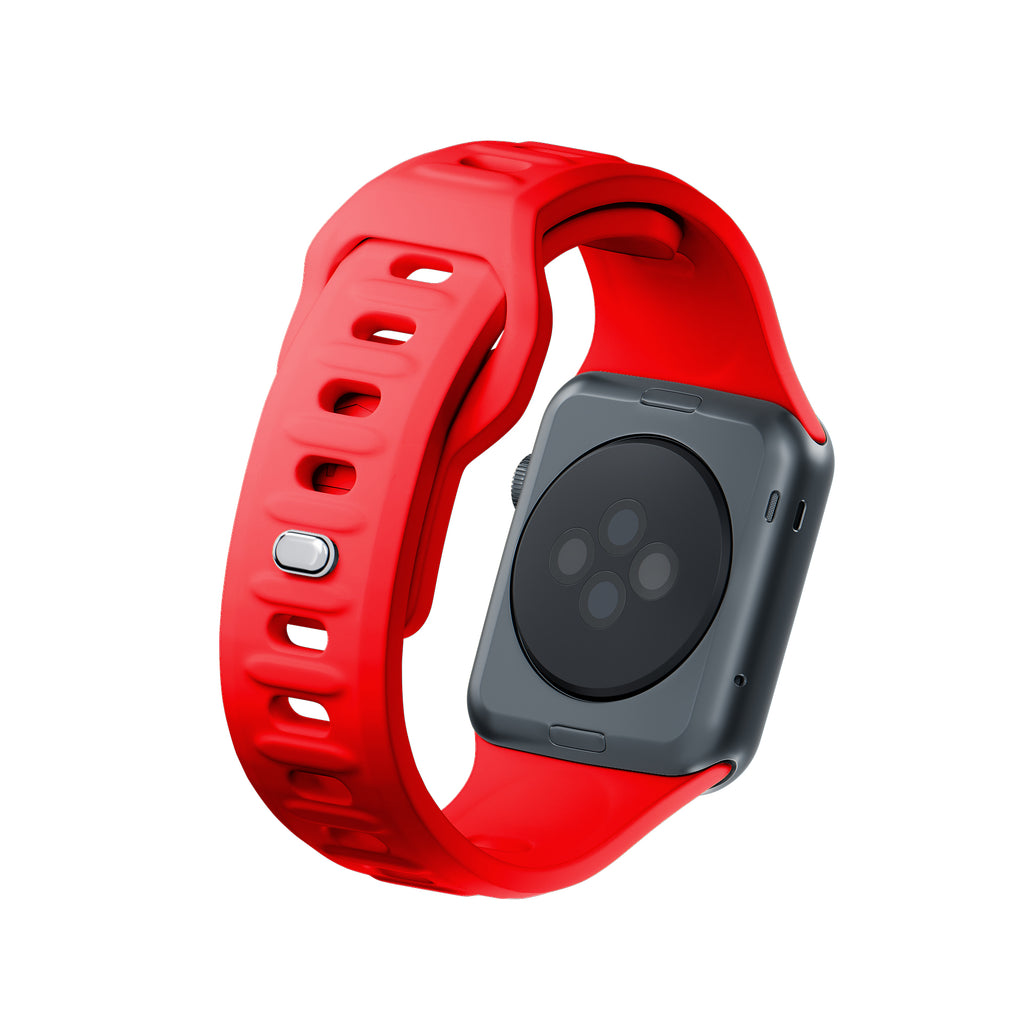3mk silikoninis laikrodžio dirželis, skirtas Apple Watch 42/44/45/49 mm – raudonas