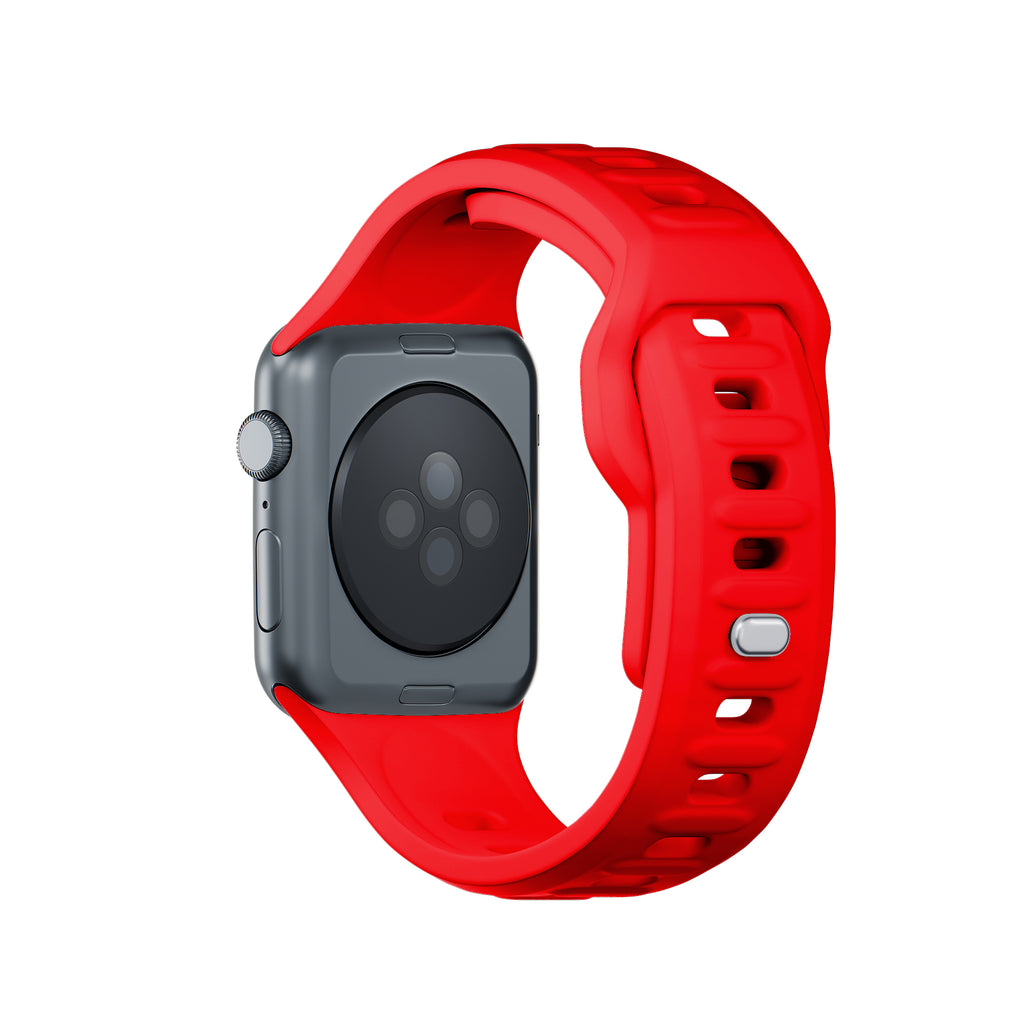 3mk silikoninis laikrodžio dirželis, skirtas Apple Watch 42/44/45/49 mm – raudonas