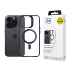 3mk satin armor magcase with MagSafe skirtas iPhone 15 Pro Max - Clear with Black Frame