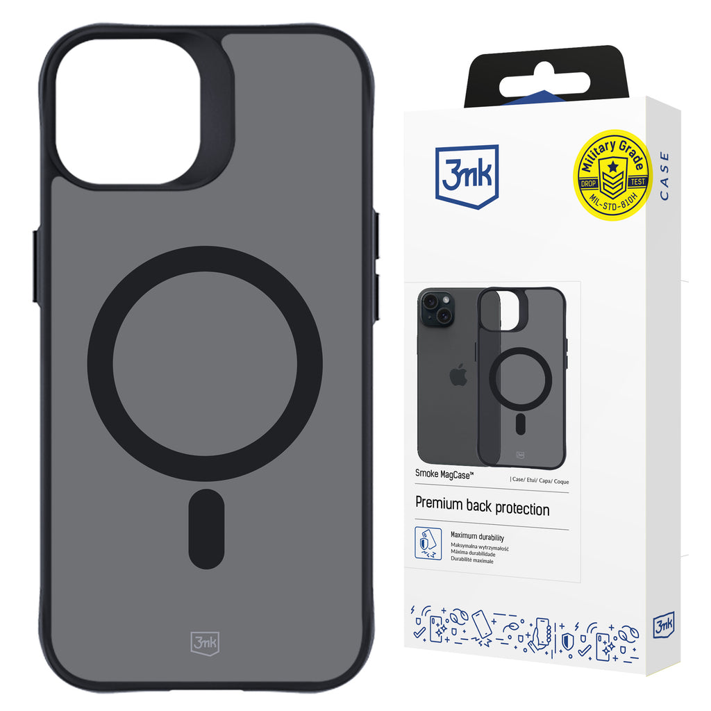 3mk Smoke MagCase su MagSafe iPhone 15 Plus - pusskaidri -- iPhone 15 Plus