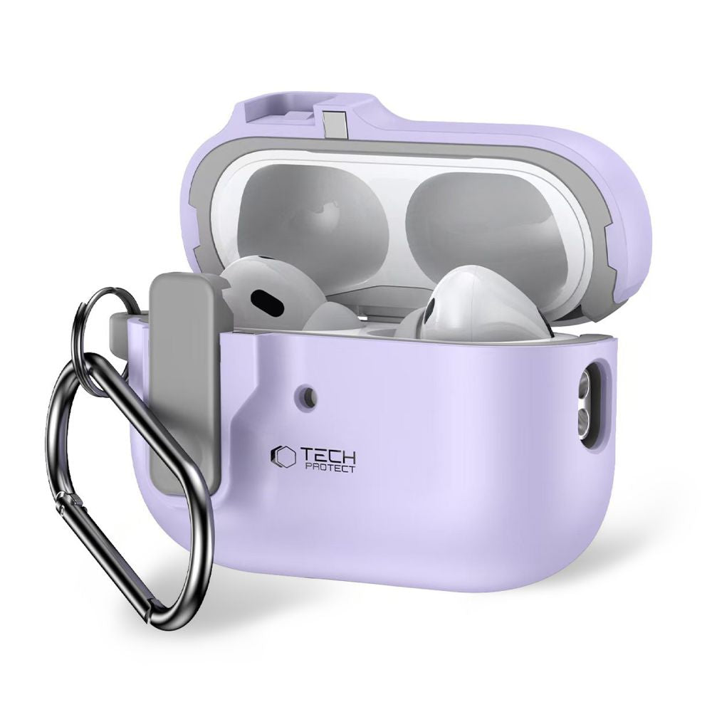 Tech-Protect Slim Hook dėklas AirPods Pro 1/2 – violetinis -- AirPods Pro / AirPods Pro 2