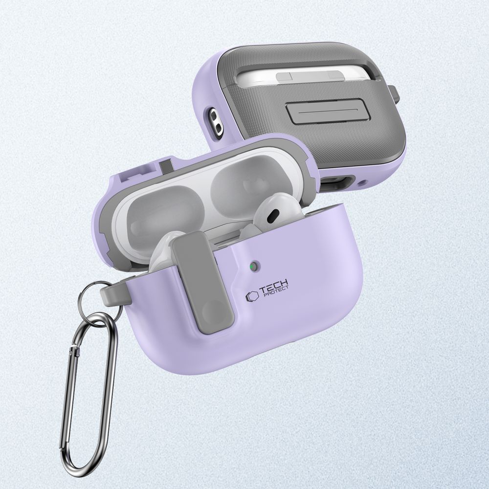 Tech-Protect Slim Hook dėklas AirPods Pro 1/2 – violetinis -- AirPods Pro / AirPods Pro 2