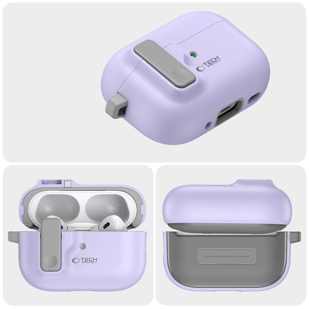 Tech-Protect Slim Hook dėklas AirPods Pro 1/2 – violetinis -- AirPods Pro / AirPods Pro 2