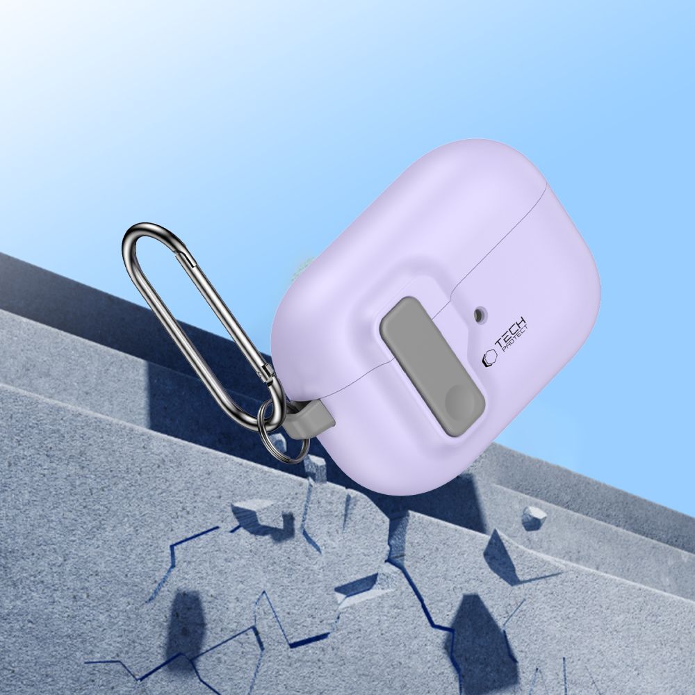 Tech-Protect Slim Hook dėklas AirPods Pro 1/2 – violetinis -- AirPods Pro / AirPods Pro 2