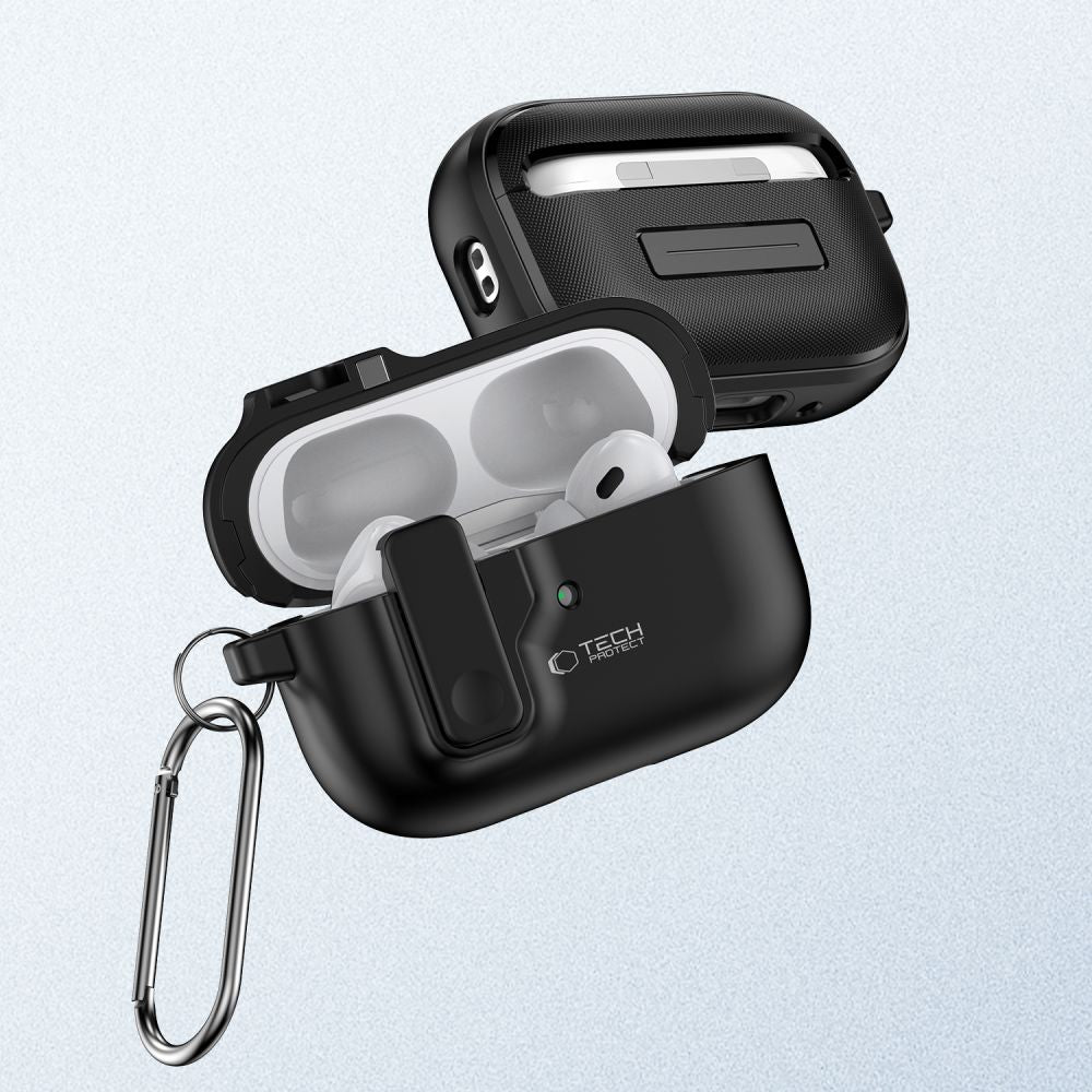 Tech-Protect Slim Hook dėklas AirPods Pro 1/2 – juodas -- AirPods Pro / AirPods Pro 2
