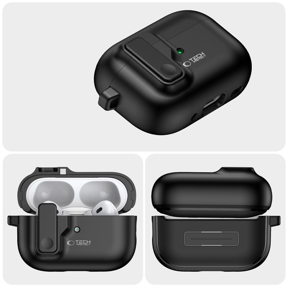 Tech-Protect Slim Hook dėklas AirPods Pro 1/2 – juodas -- AirPods Pro / AirPods Pro 2
