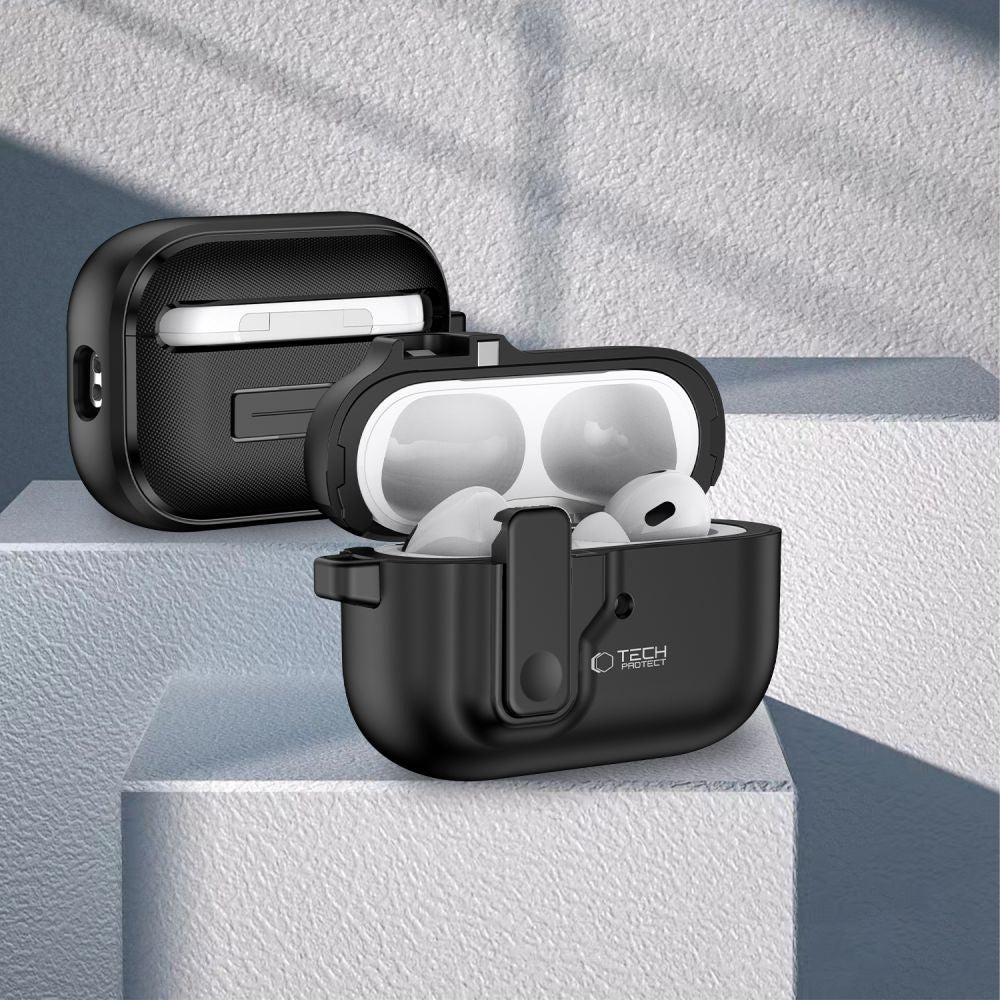 Tech-Protect Slim Hook dėklas AirPods Pro 1/2 – juodas -- AirPods Pro / AirPods Pro 2