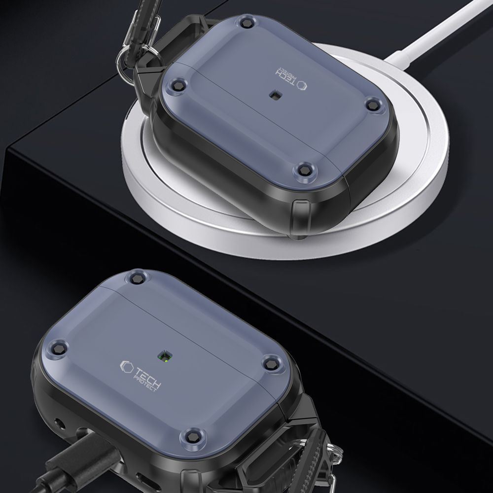 Tech-Protect Rough Hook dėklas AirPods Pro 1/2 – mėlynas -- AirPods Pro / AirPods Pro 2