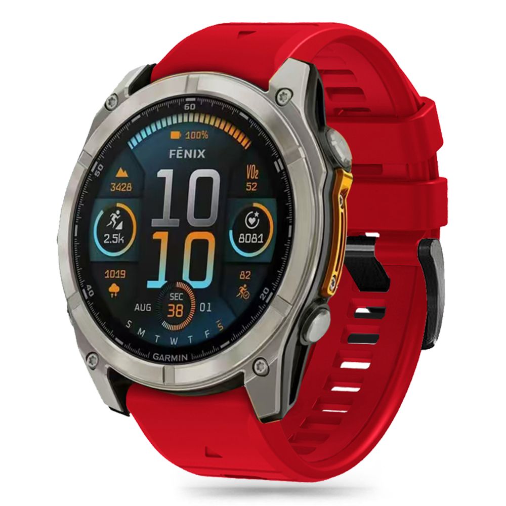 Tech-Protect Silicone Line dirželis Garmin Fenix 5X / 5X Plus / 6X / 6X Pro / 7X / 8 (51 mm) - Raudonas -- Garmin Fenix...