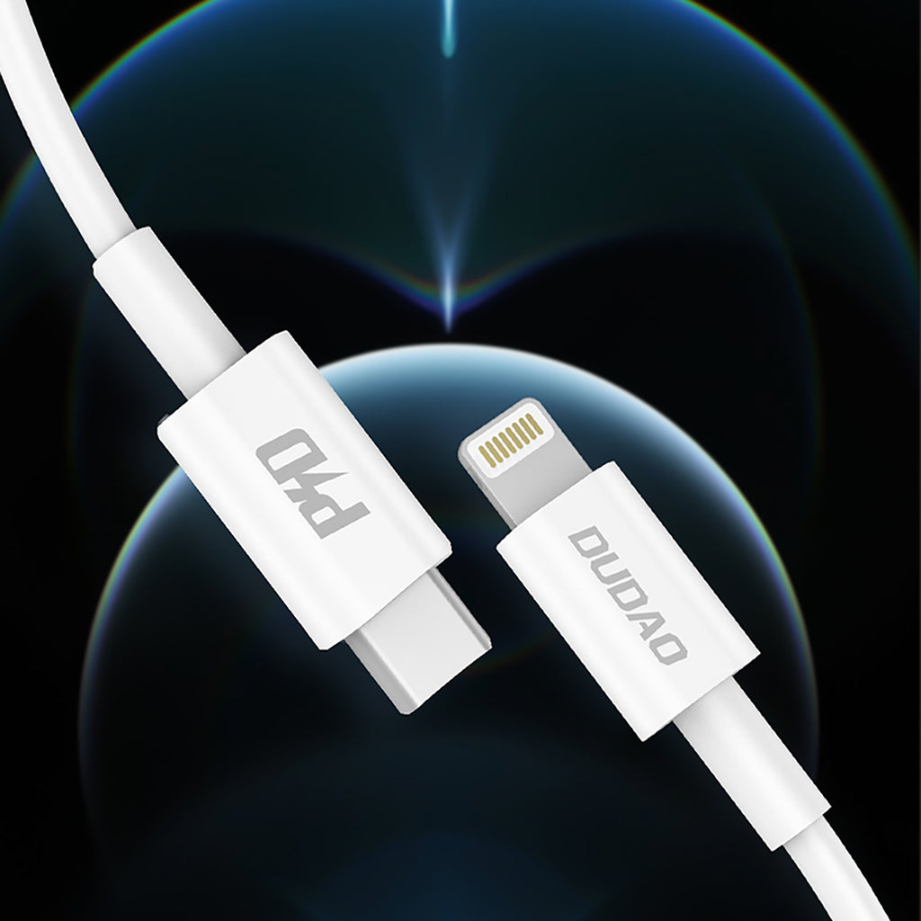 Dudao L6X USB-C - Lightning PD 20W 1m laidas - baltas