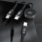 Apple Watch Dudao A12Max+ PD 100W 3in1 įkrovimo laidas: USB-C Lightning 1.2m - juodas