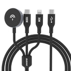 Apple Watch Dudao A12Max+ PD 100W 3in1 įkrovimo laidas: USB-C Lightning 1.2m - juodas
