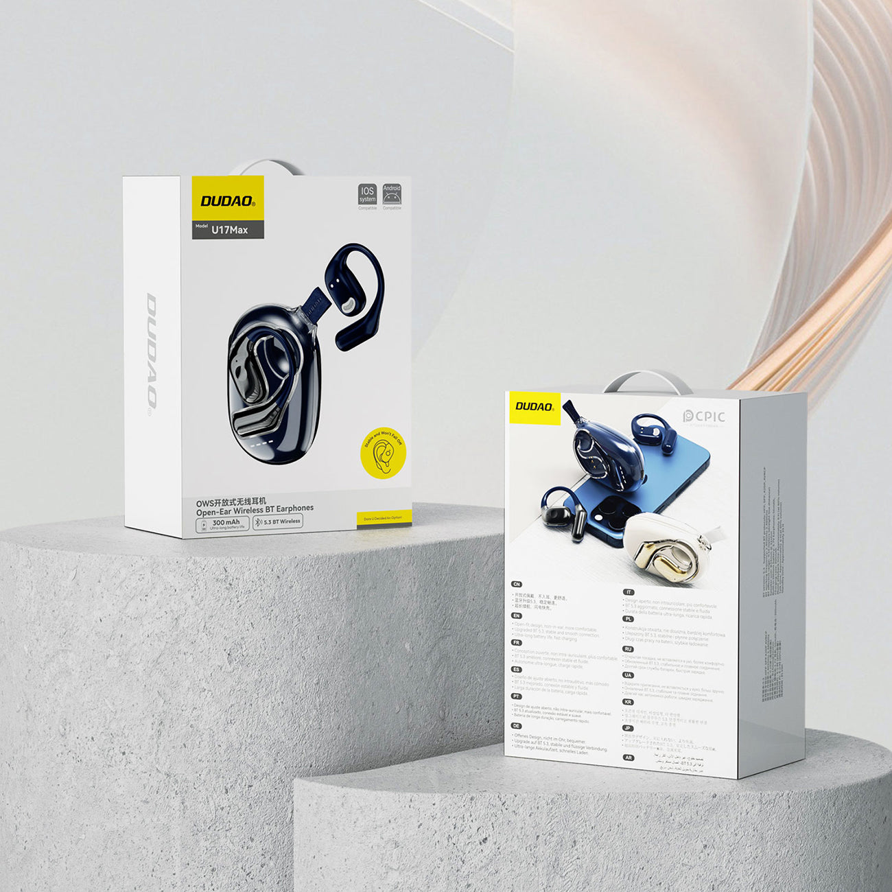 Dudao U17Max OWS Bluetooth ausinės – juodos