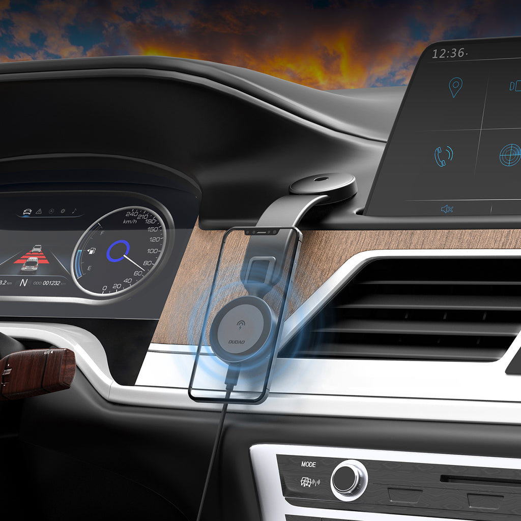 Dudao F21 Pro 15W MagSafe indukcinis automobilinis įkroviklis, juodas