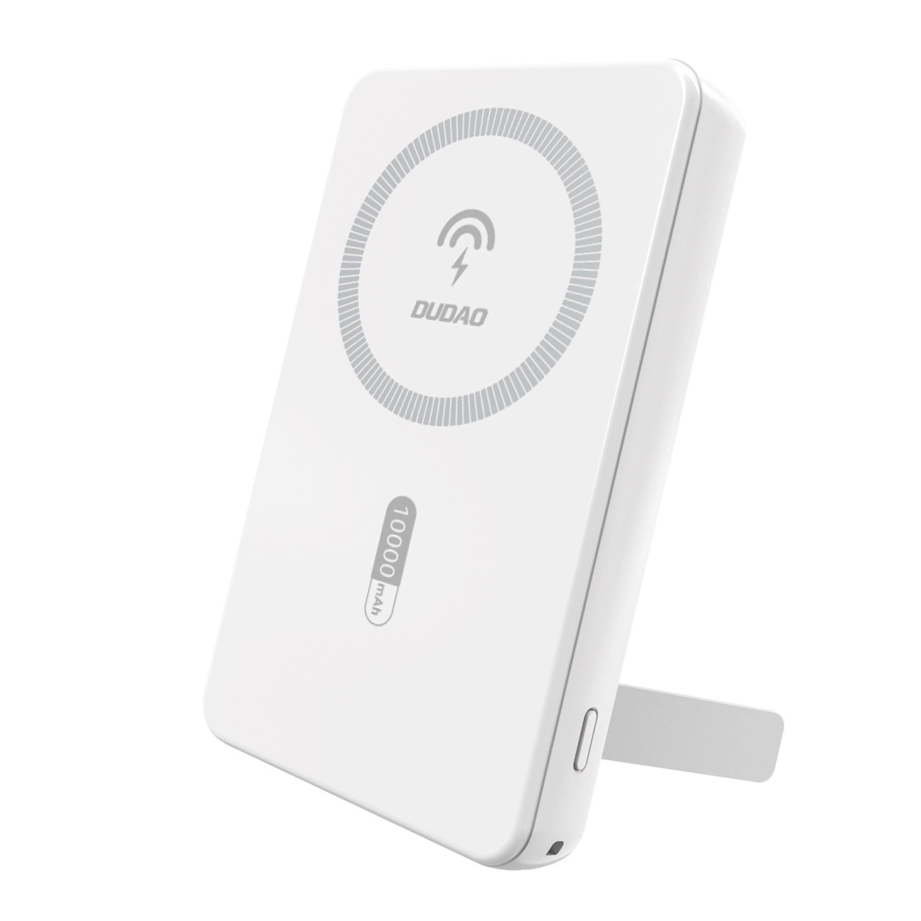 Dudao išorinė baterija K14S+ 10000mAh 20W USB-A / USB-C / MagSafe su stovu - balta