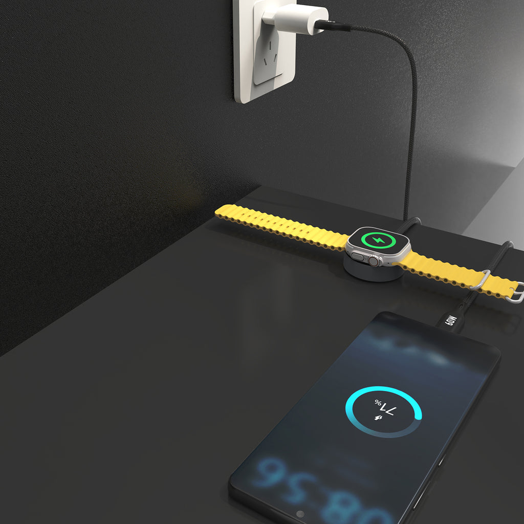 Dudao įkroviklis A12MaxC PD60W 2-in-1 Apple Watch / USB-C 1.2m - juodas
