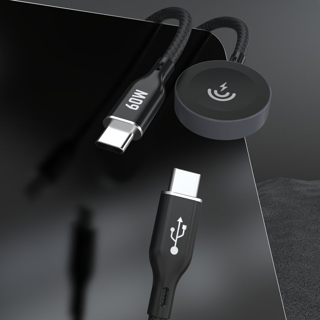 Dudao įkroviklis A12MaxC PD60W 2-in-1 Apple Watch / USB-C 1.2m - juodas